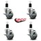 Service Caster 3.5'' Gray Poly Swivel 1-1/2'' Expanding Stem Caster Set with Brake, 4PK SCC-EX20S3514-PPUB-TLB-112-4 - alternate 4